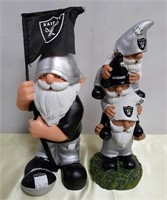 53 - 2 OFFICIAL NFL RAIDERS GNOMES  11"H (D11)