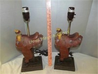 Pair of Composite Western Saddle Accent Lamps