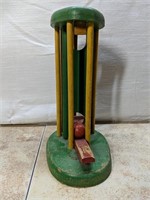 Vintage Wooden 'High Striker' Toy. 10" Tall.