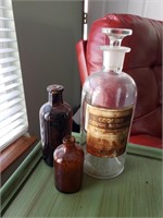 (3) Vintage Medicine Bottles