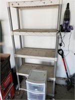 Plastic Shelving and Rolling Cart