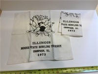 2 vintage 1973 bowling towels