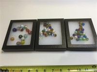 3 cases with vintage marbles
