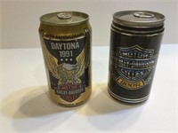 Vintage Harley Davidson beer cans