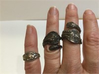 Three sterling silver rings