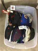 Large tote of sports hats