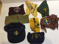 Vintage 1970s Boy Scout handkerchiefs & hats