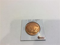 1 oz .999 fine copper bullion Buffalo