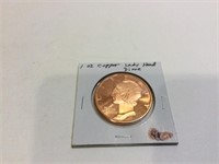 1 oz .999 fine copper bullion Mercury