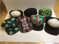 Seven new unworn hats