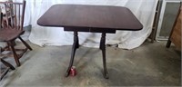 Antique Drop Leaf Table with Brass Claw Feet, one