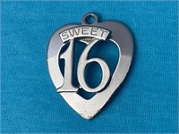 Sterling Silver Sweet 16 Pendant 1.78 Grams