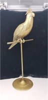 Brass Bird on Stand. 21" Tall