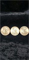 3 Sacagawea Dollor Coins