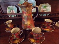Glazed Pitcher and cups&saucers