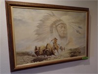 Framed G Summey  Indian Chief picture