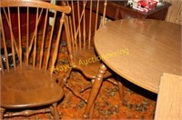 42" Table w/ Two 15" Leaves, 5 Chairs, Maple
