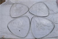 Etched Glass Plates - Set of 4