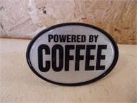 "Powered By Coffee" Trailer Hitch Plug Cover