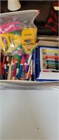 Lot of crayola crayons and craft items