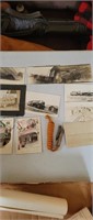 Vintage train themed paper ephemera pictures etc