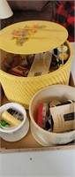 Awesome vintage sewing basket full f great items