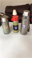 Vintage bullet thermos lot with steam fitters