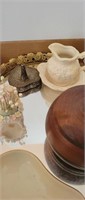 Vintage ring holder, mini pitcher, handmade wood