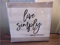 Live Simply Canvas Sign