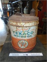 Texaco Motor Oil Can 5 Gallon