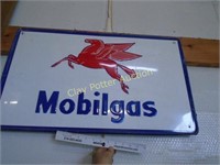 Metal Mobilgas Sign - Embossed
