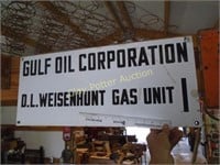 Porcelain Oil lease Sign Gulf Oil