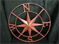 24-in Red Compas Wall Decor