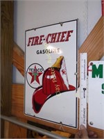Porcelain TEXACO Fire Cheif Sign