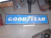 Large Metal GOOD YEAR Sign, Dbl Sided