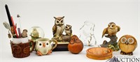 Owl Collection - Snow Globe, Porcelain Figurines