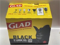 50BAGS GLAD GUARANTEED STRONG BLACK X-LARGE BAGS