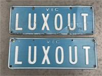 Set of Victorian Number Plates LUXOUT With R