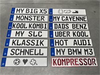 Group of 14 German Customised Number Plates (One