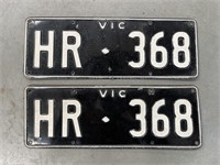 Set of Victorian Number Plates  HR 368 with
