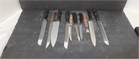 Lot of 9 kitchen knives