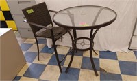 Patio high bar table and chair