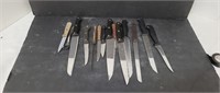 Lot of 13 kitchen knives