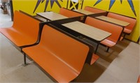 Restaurant style bench seating and tables