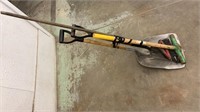 Railway spike hammer, broom, spade, and grain
