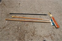 2 Brooms, Paint Roller On Extet. Pole,