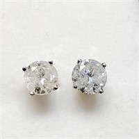 Certified 14K Diamond(1.18Ct,I3,G-H) Earrings