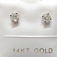 Certified 14K Diamond(0.19ct) Earrings