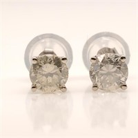 Certified 14K Diamond(0.62Ct,Si1-Si2,G-H) Earrings