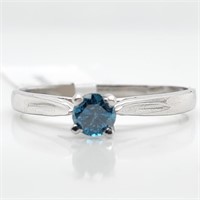 Certified 10K Bluediamond(0.19Ct,I1) Ring